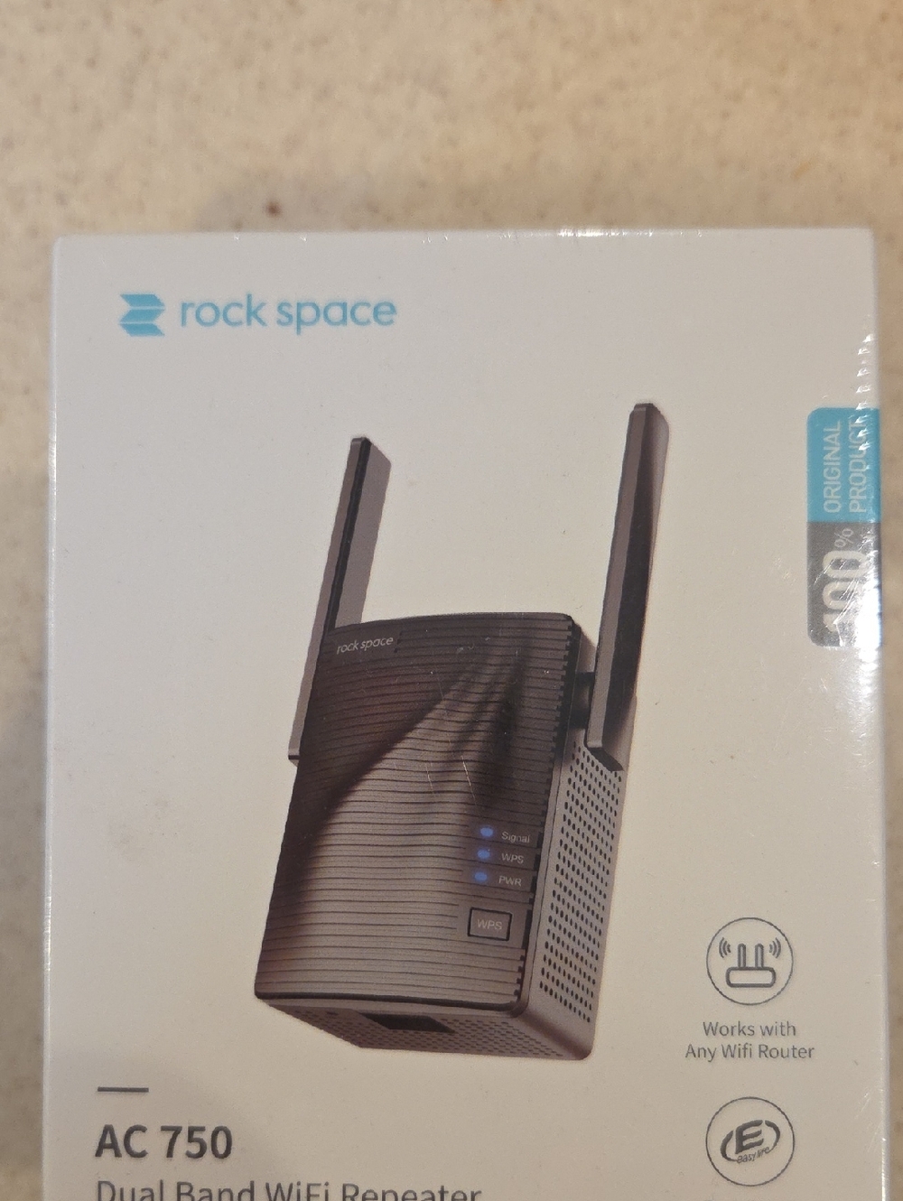Rock Space AC750 Dual Band WiFi Repeater in Black